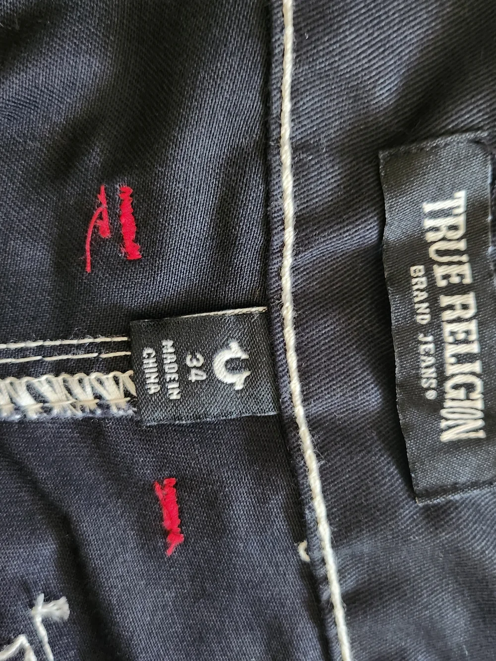 True Religion Jet Black Cargo Shorts Size 34